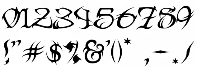 Tribal Font OTHER CHARS