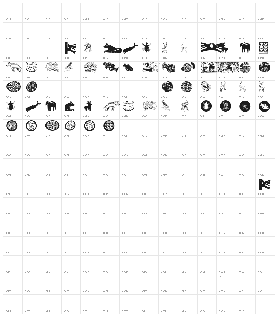 TribalDesignsCinque Character Map