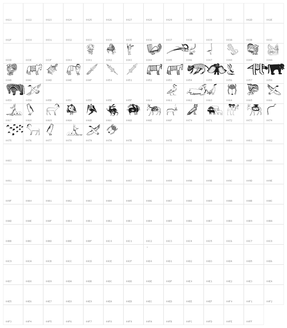 TribalDesignsOtto Character Map
