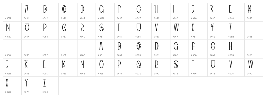 TribalType-Regular Character Map