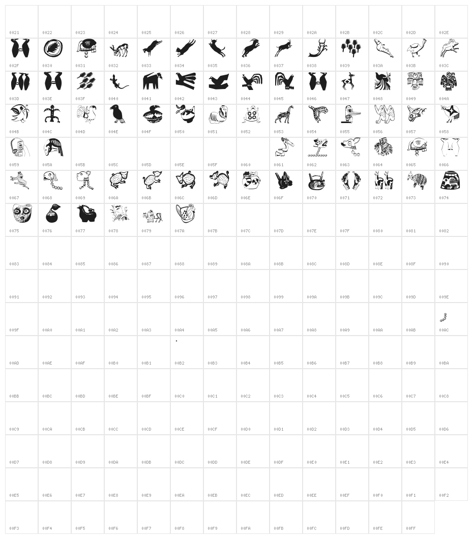 TribalisM-K Character Map