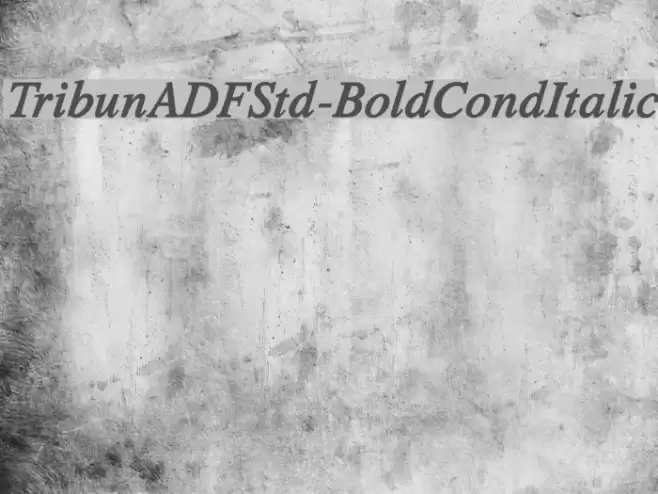 TribunADFStd-BoldCondItalic Font examples