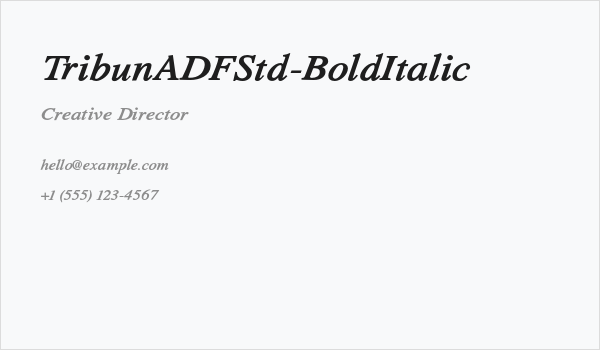TribunADFStd-BoldItalic Business Card