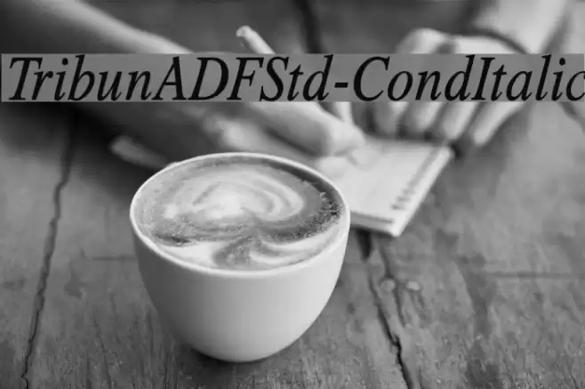 TribunADFStd-CondItalic Schriftart examples