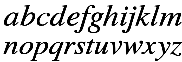 TribunADFStd-MediumItalic Font LOWERCASE