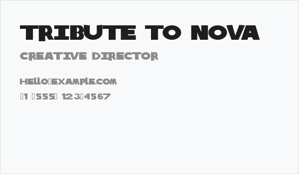 Tribute to Nova Business Card