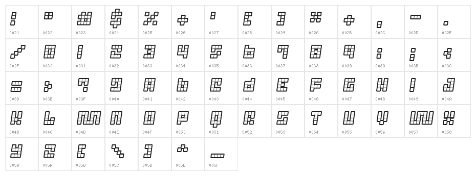 Trick B12 Character Map