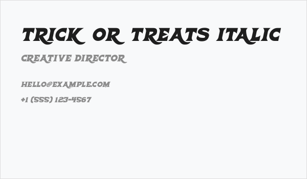 Trick Or Treats Italic Business Card