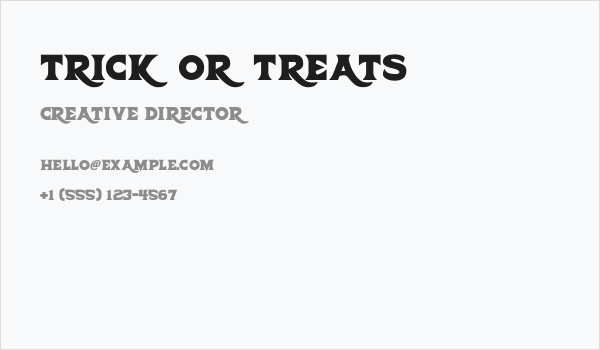 Trick Or Treats Business Card