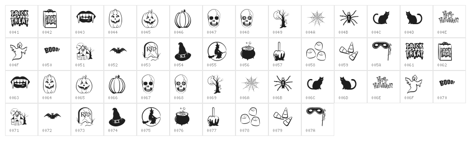 Trick or Treat BV Character Map