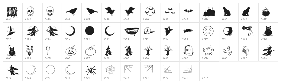 TrickorTreat2OT Character Map