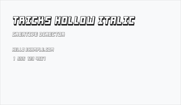 Tricks Hollow Italic Business Card