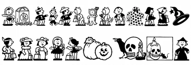 Tricks-N-Treats फ़ॉन्ट अपरकेस