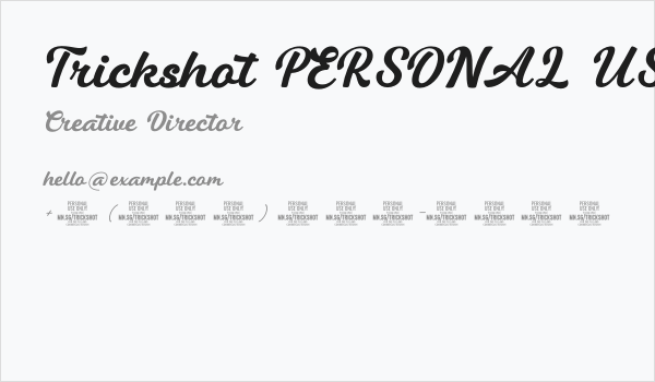 Trickshot PERSONAL USE Regular Business Card
