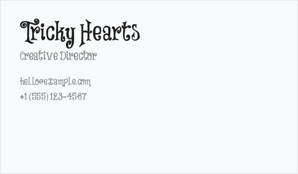 Tricky Hearts Business Card