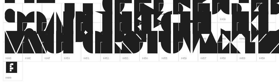 Trifolium Stencil Regular Character Map