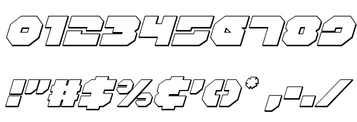 Trigger Man 3D Italic Font OTHER CHARS
