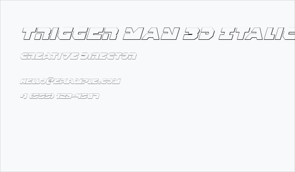 Trigger Man 3D Italic Business Card