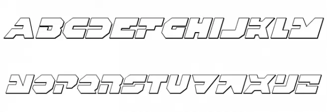 Trigger Man 3D Italic फ़ॉन्ट लोअरकेस