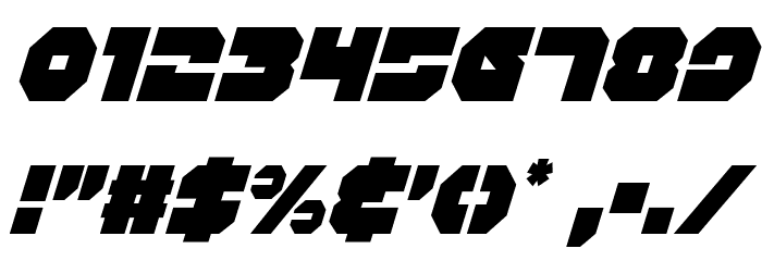 Trigger Man Condensed Italic Font OTHER CHARS