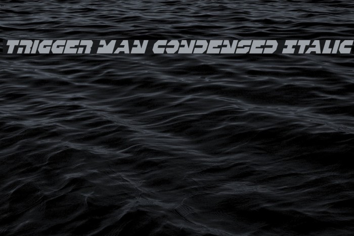 Trigger Man Condensed Italic Font examples