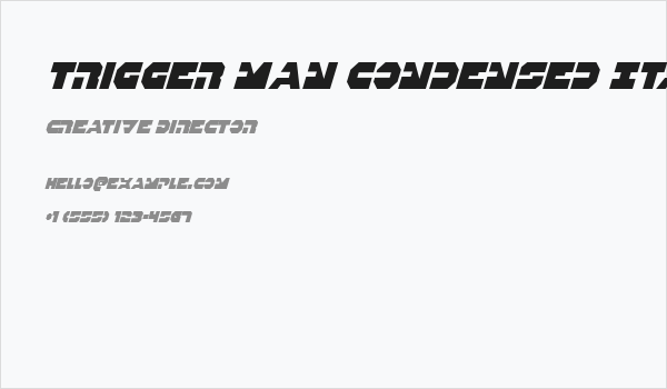 Trigger Man Condensed Italic Business Card