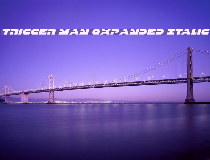 Trigger Man Expanded Italic Font examples