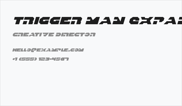 Trigger Man Expanded Italic Business Card