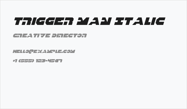 Trigger Man Italic Business Card