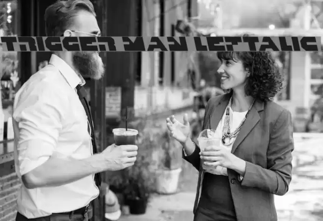 Trigger Man Leftalic Font examples