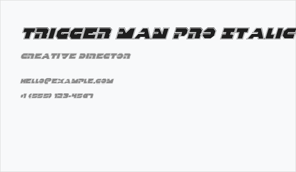 Trigger Man Pro Italic Business Card