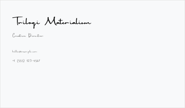 Trilogi Materialism Business Card