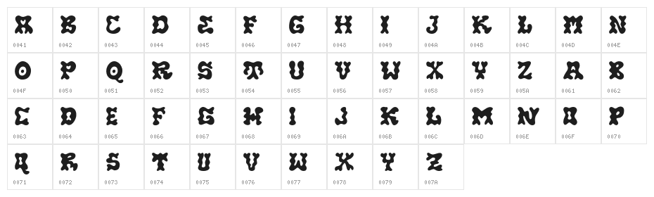 TriompeFree-Regular Character Map