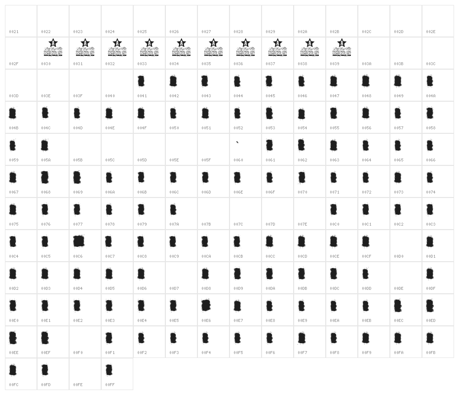 Trip Denied Background Regular Character Map