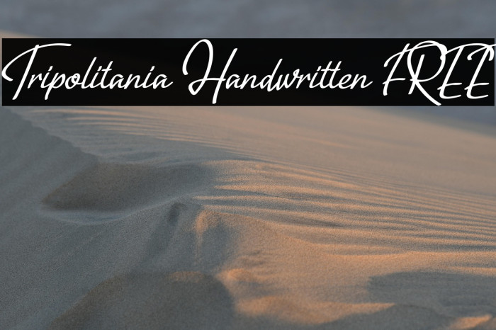Tripolitania Handwritten [FREE] Example 1