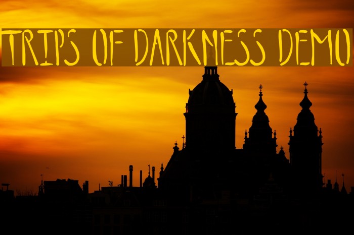 Trips of Darkness Demo Font examples