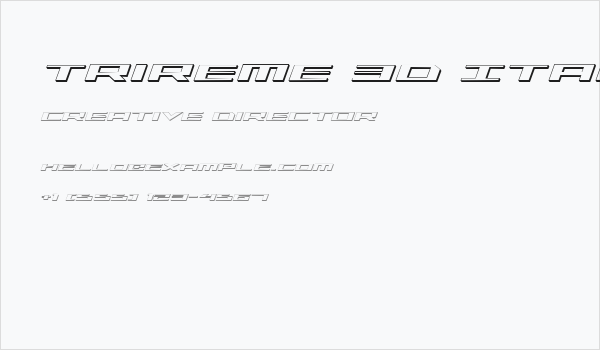 Trireme 3D Italic Business Card