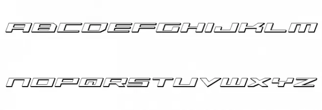Trireme 3D Italic Font LOWERCASE