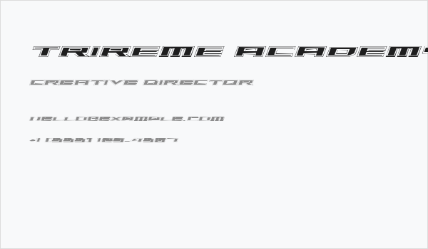 Trireme Academy Italic Business Card