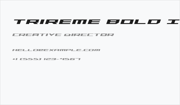 Trireme Bold Italic Business Card
