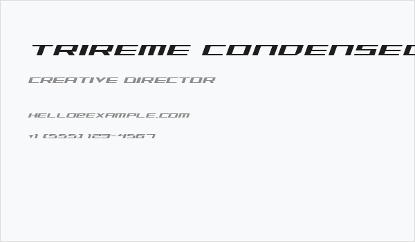 Trireme Condensed Italic Business Card