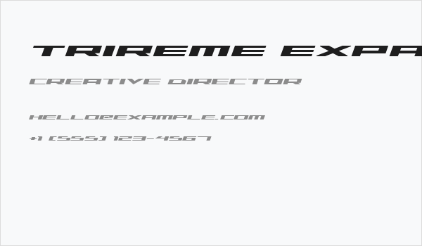Trireme Expanded Bold Italic Business Card