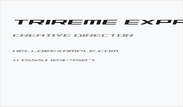 Trireme Expanded Italic Business Card