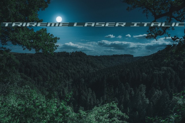 Trireme Laser Italic Font examples
