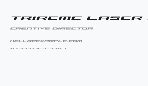 Trireme Laser Italic Business Card
