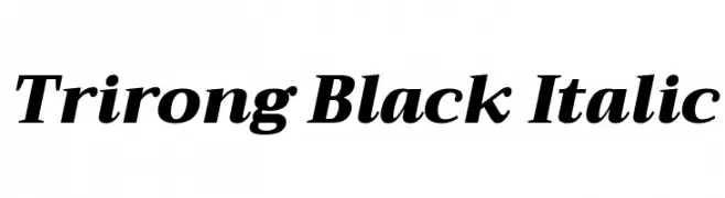 Trirong Black Italic  Free Fonts Download