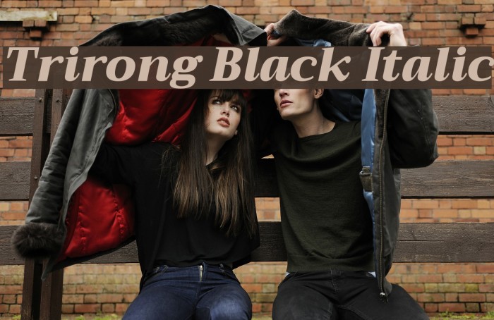 Trirong Black Italic Font examples