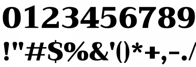 Trirong Black Font OTHER CHARS