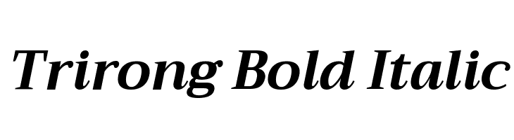 Trirong Bold Italic Font