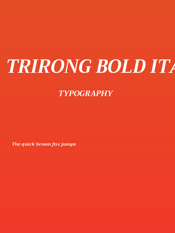 Trirong Bold Italic Poster